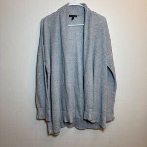 Eileen Fisher Women's Large Gray Organic Cotton Cardigan Sweater Open Front